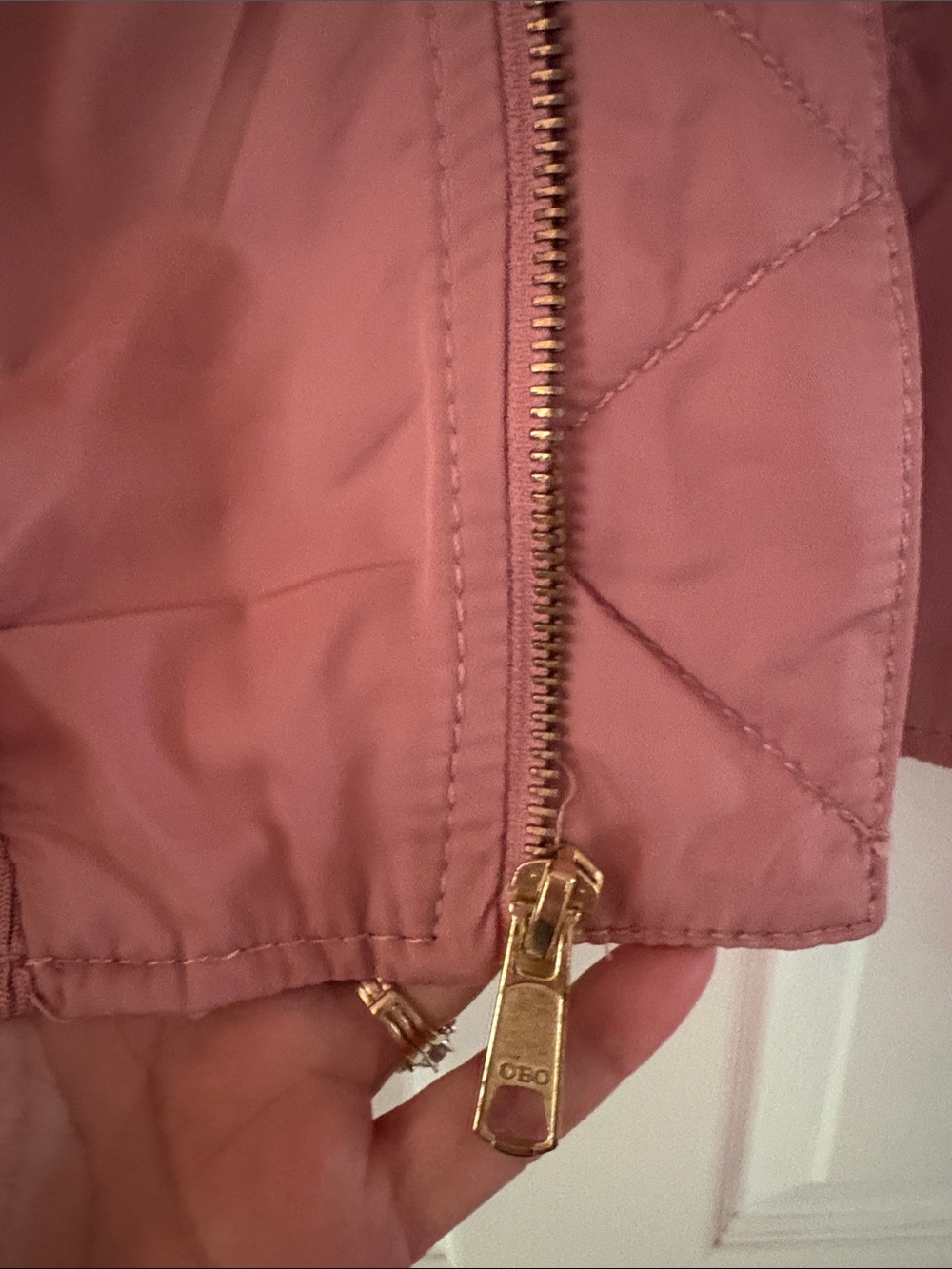 Old Navy Dusty Rose Bomber Jacket with Gold Hardware - Picture 9 of 9